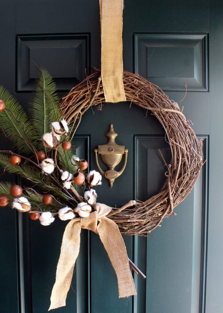 How to Make a Cotton & Berry Autumn Wreath