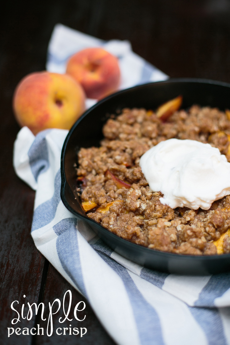 asimplepeachcrisprecipeformat1500w | Tag and Tibby Make this fresh peach crisp recipe with oats (with whipped cream on top)