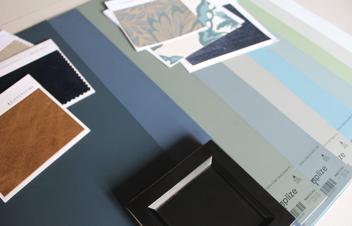 Farrow and Ball blues and greens, paint samples from Samplize | Tag and Tibby