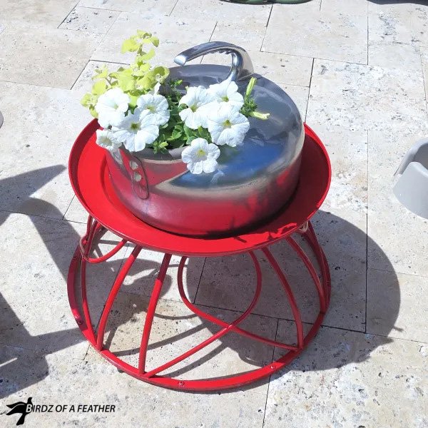 firepitupcycleplanter | Tag and Tibby 15 creative vertical garden planter & raised garden bed ideas