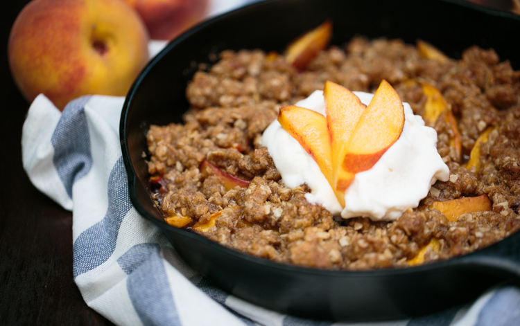 homemadepeachcrisprecipeformat1500w | Tag and Tibby Make this fresh peach crisp recipe with oats