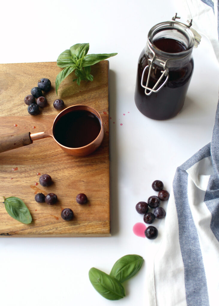 How to Make Blueberry Basil Simple Syrup