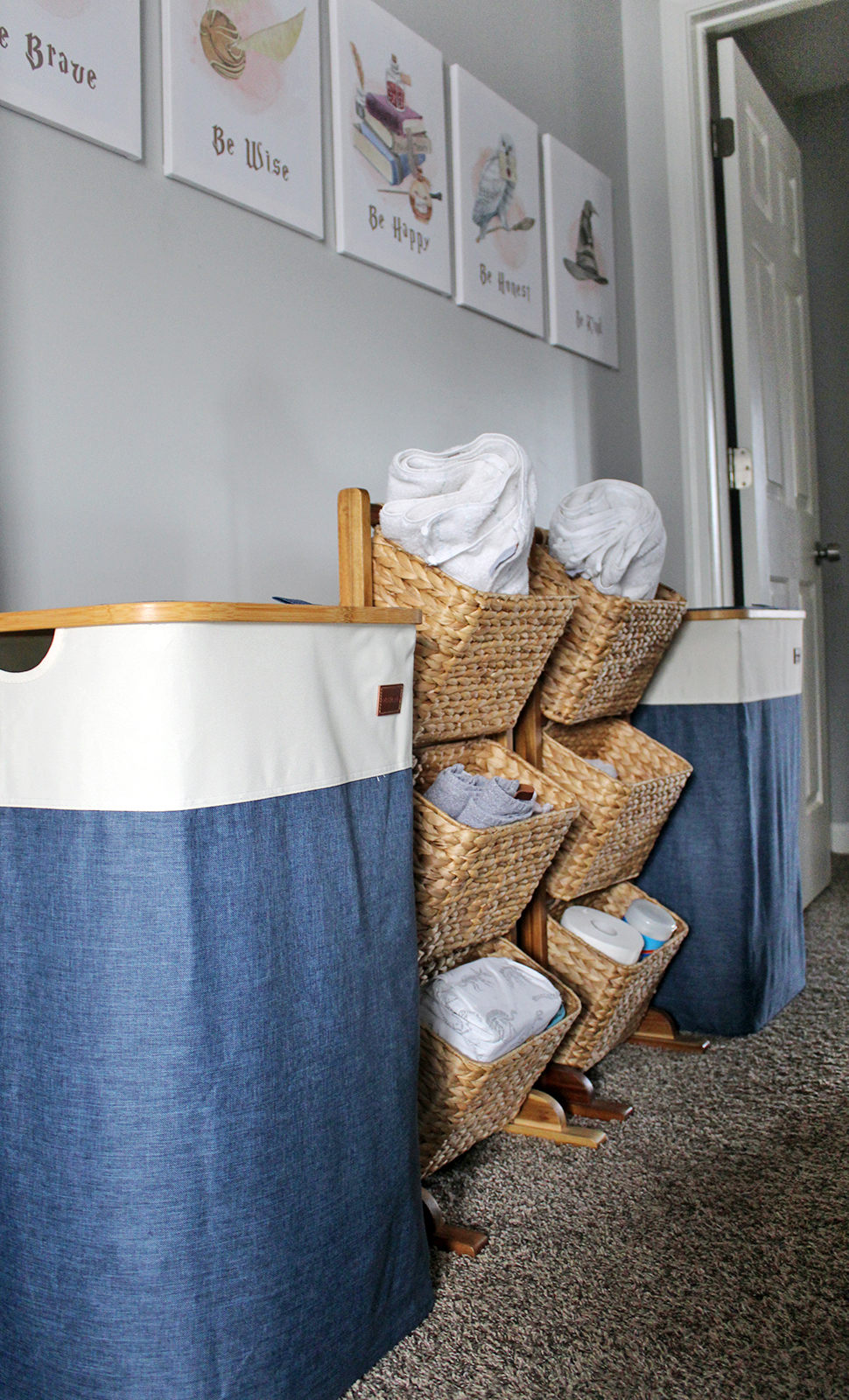 hallwaydecorideas | Tag and Tibby No linen closet hallway storage and decor