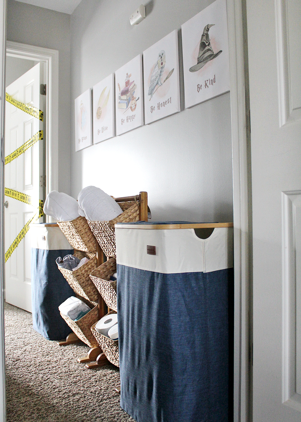 househallwaydecorandorg | Tag and Tibby No linen closet hallway storage and decor