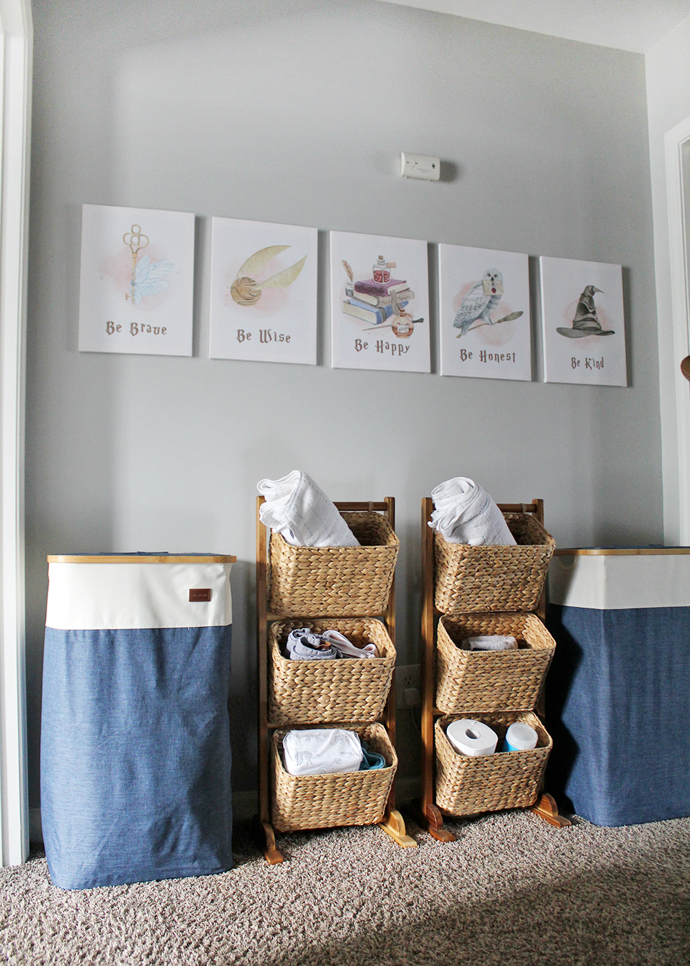 hwallwaymakeover | Tag and Tibby Teen hallway makeover! No linen closet hallway storage and decor