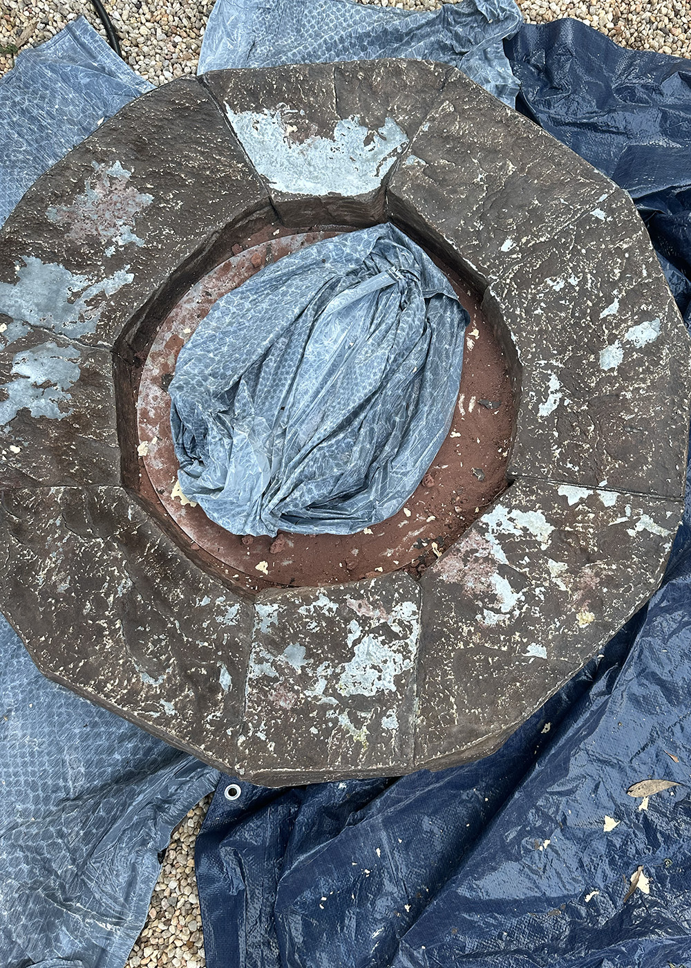 brushoffpeelingpaint | Tag and Tibby How to restore a fire pit using high heat spray paint, sand the surface that needs to be repaired