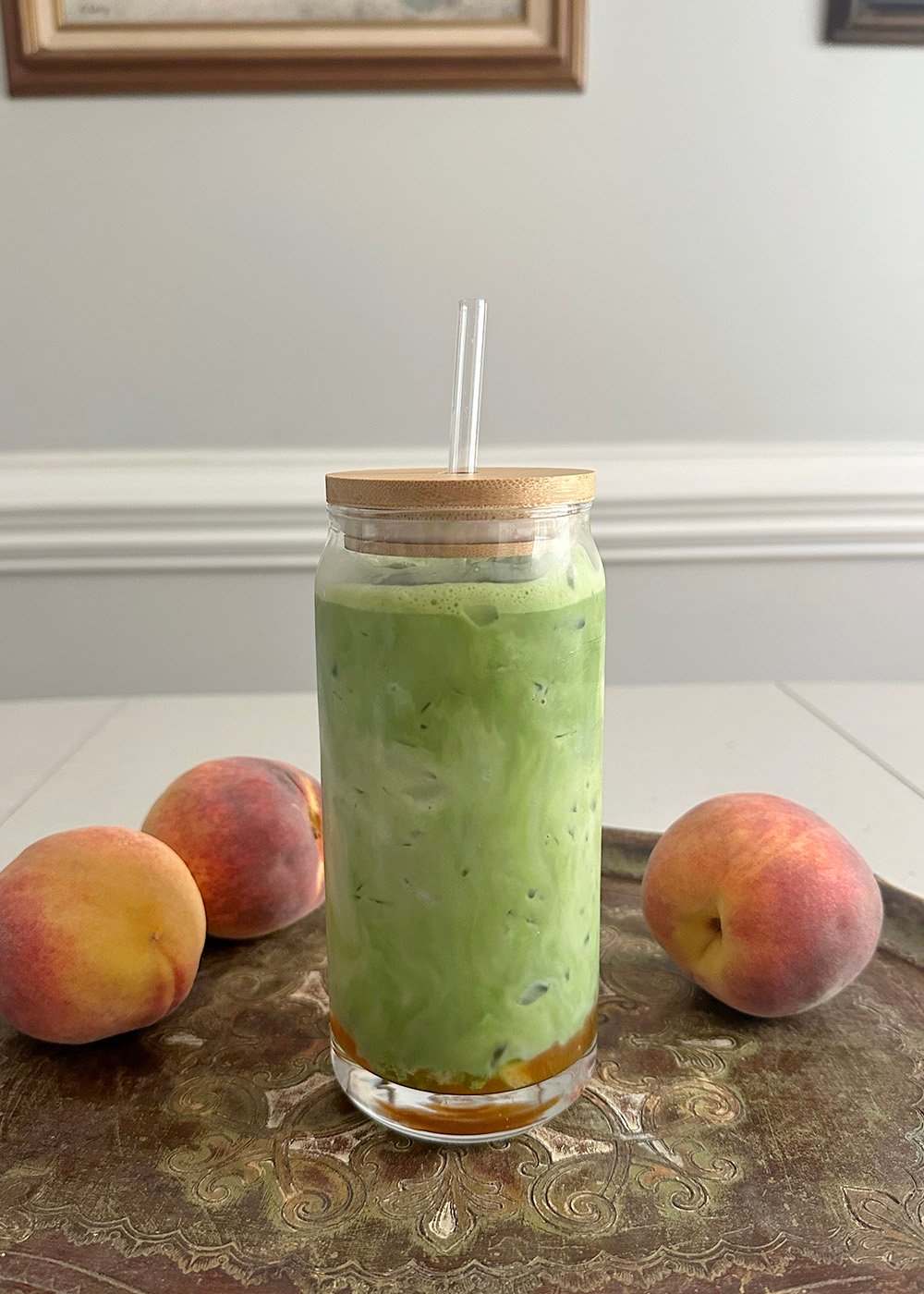 Matcha with peach preserves recipe