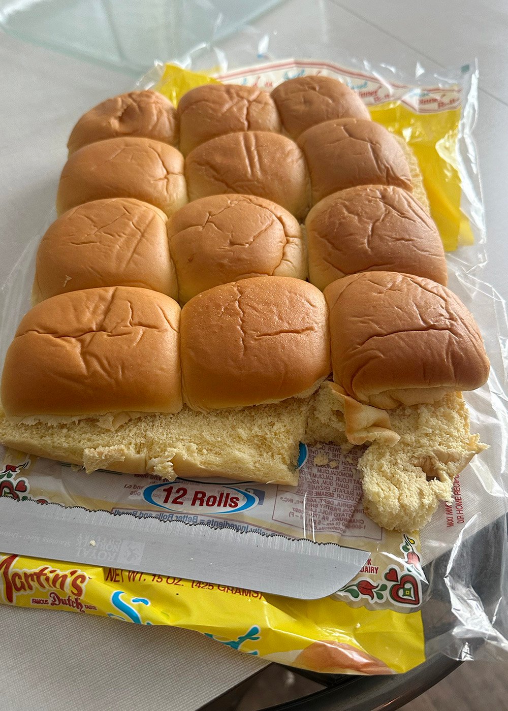 slicehawaiianrolls | Tag and Tibby Carefully slice the sweet rolls in half with a knife